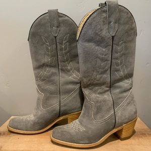 Suede cowboy boots